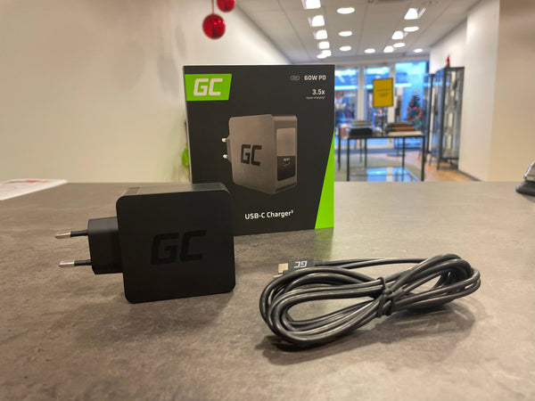 MacBook Pro 13" Retina 2016-2021 USB-C 60W GreenCell Oplader / Passer også til andre mærker